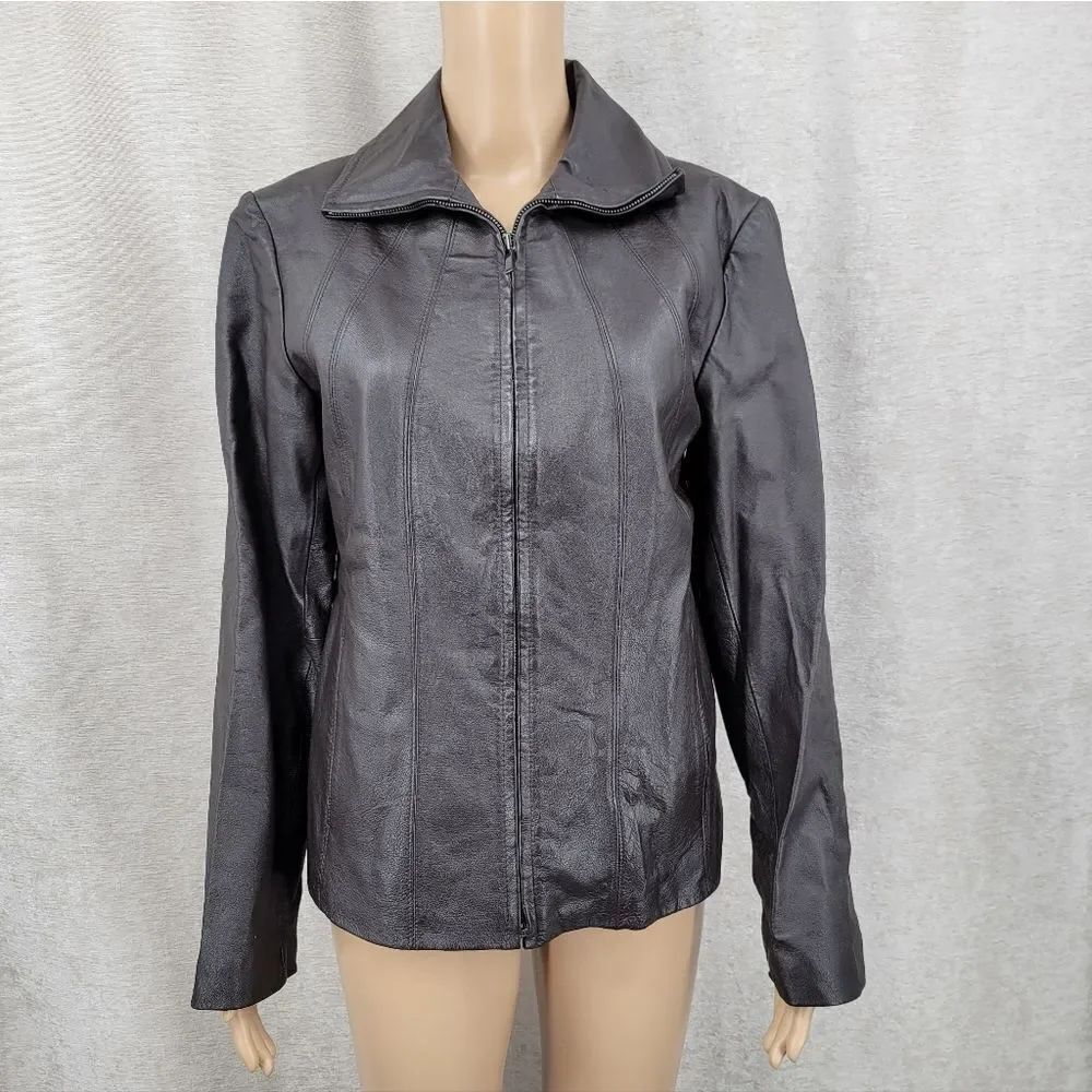 East 5th Chocolate Brown Leather Moto Jacket